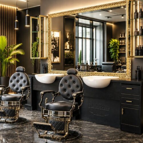 Postazione Barber Noir Gold